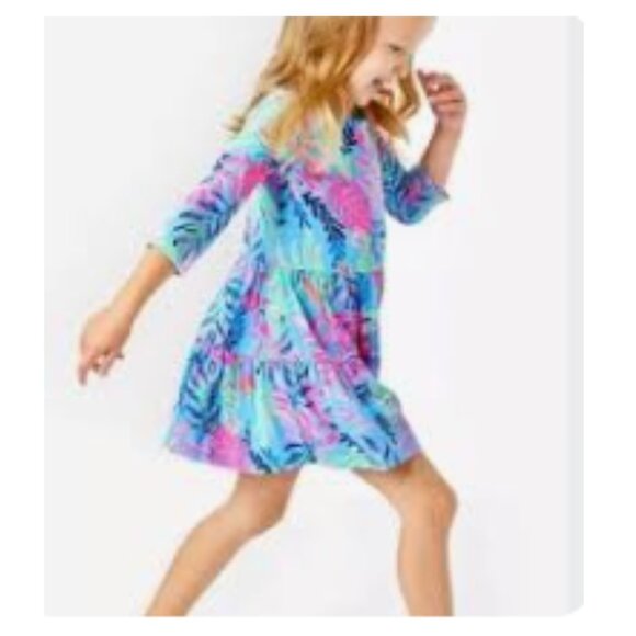 Lilly Pulitzer Mini Geanna Dress Porto Blue You’ve Been Spotted Size L 8-10, EUC - Picture 3 of 9